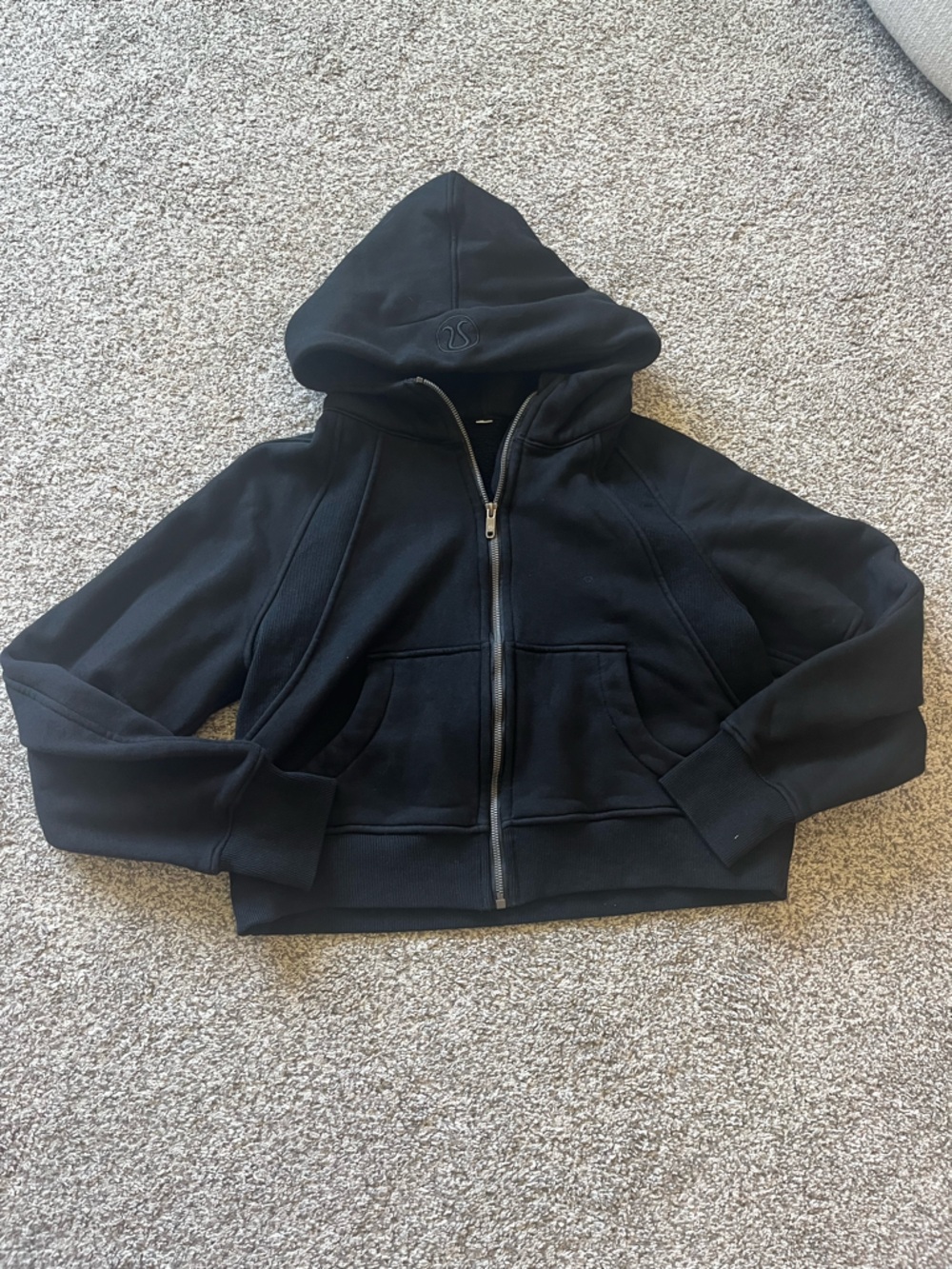 Lululemon athletica Black Sherpa lined Zip Hoodie size M
